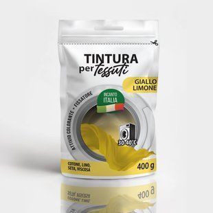Серія Incanto Italia &laquo;Giallo limone&raquo; жовтий лимонний фарба-барвник для тканини, 400 г