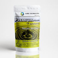 Серія Premium Plus "Neon lemon" неонова лимонна фарба-барвник для синтетичної тканини, 30 г, Жовтий, 30 г, 30 г