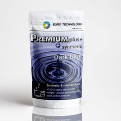 Серія Premium Plus "Dark blue" темно-синя фарба-барвник для синтетичної тканини, 30 г, Синій, 30 г, 30 г