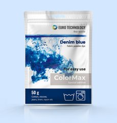 Серія ColorMax «Denim blue» синя джинсова фарба-барвник для тканини, 50 г