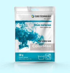 Серія ColorMax «Blue curacao» бірюзова фарба-барвник для тканини, 50 г