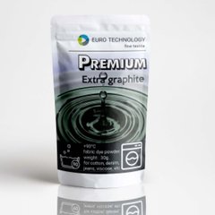 Серія Premium "Extra graphite" чорна графітова високотемпературна фарба-барвник для одягу, 30 г