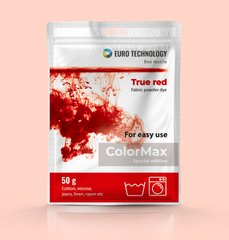 Серія ColorMax «True red» червона фарба-барвник для тканини, 50 г