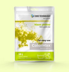 Серія ColorMax «Neon yellow» жовта неонова фарба-барвник для тканини, 50 г